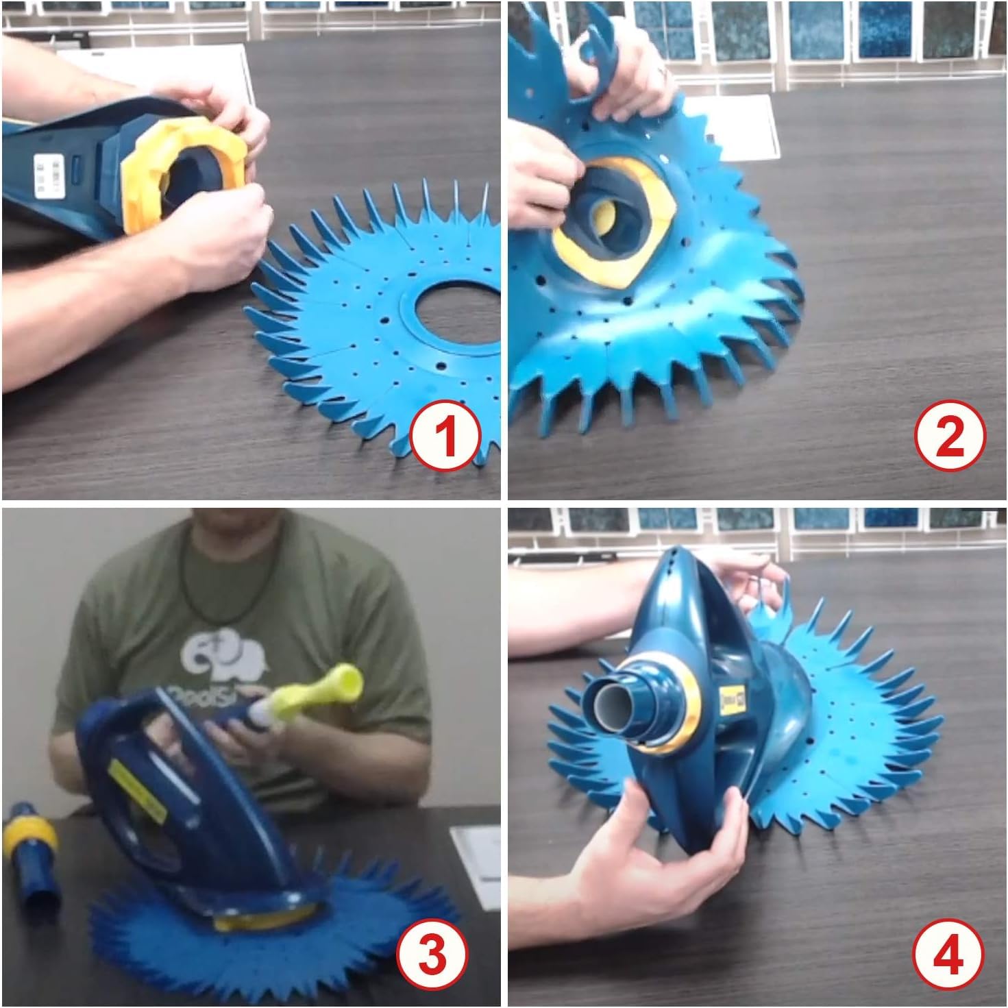 ATIE installed replacement parts on a pool cleaner demonstrating smoother movement and reliability