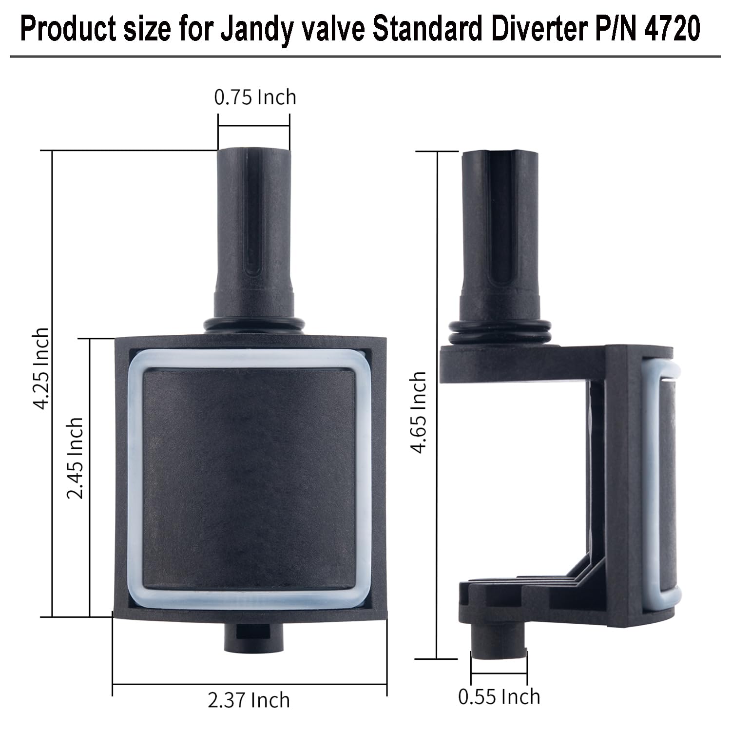 ATIE diverter shaft close-up showing rectangular hole for accurate fit