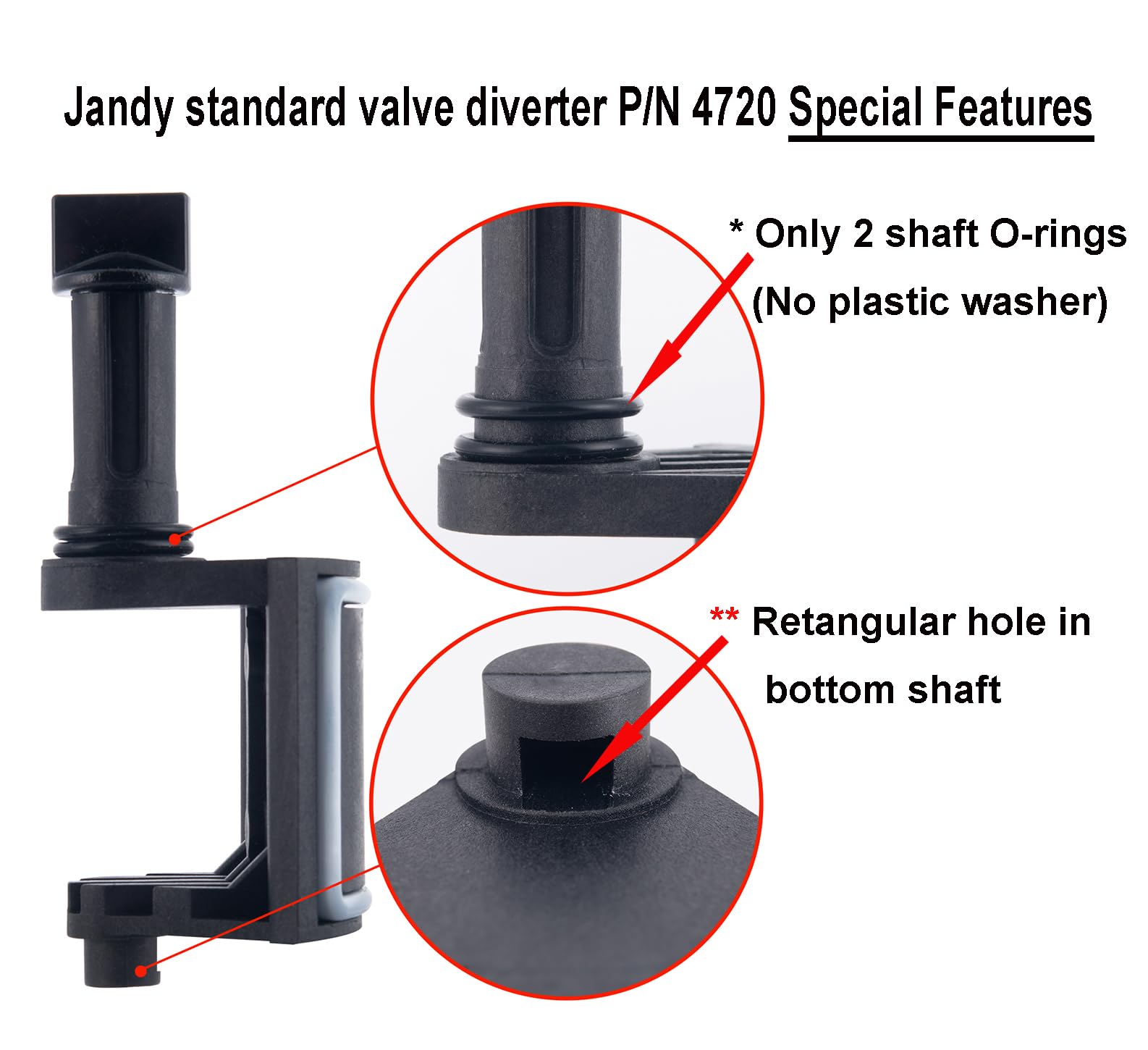 ATIE diverter installed in a Jandy valve showing restored valve operation
