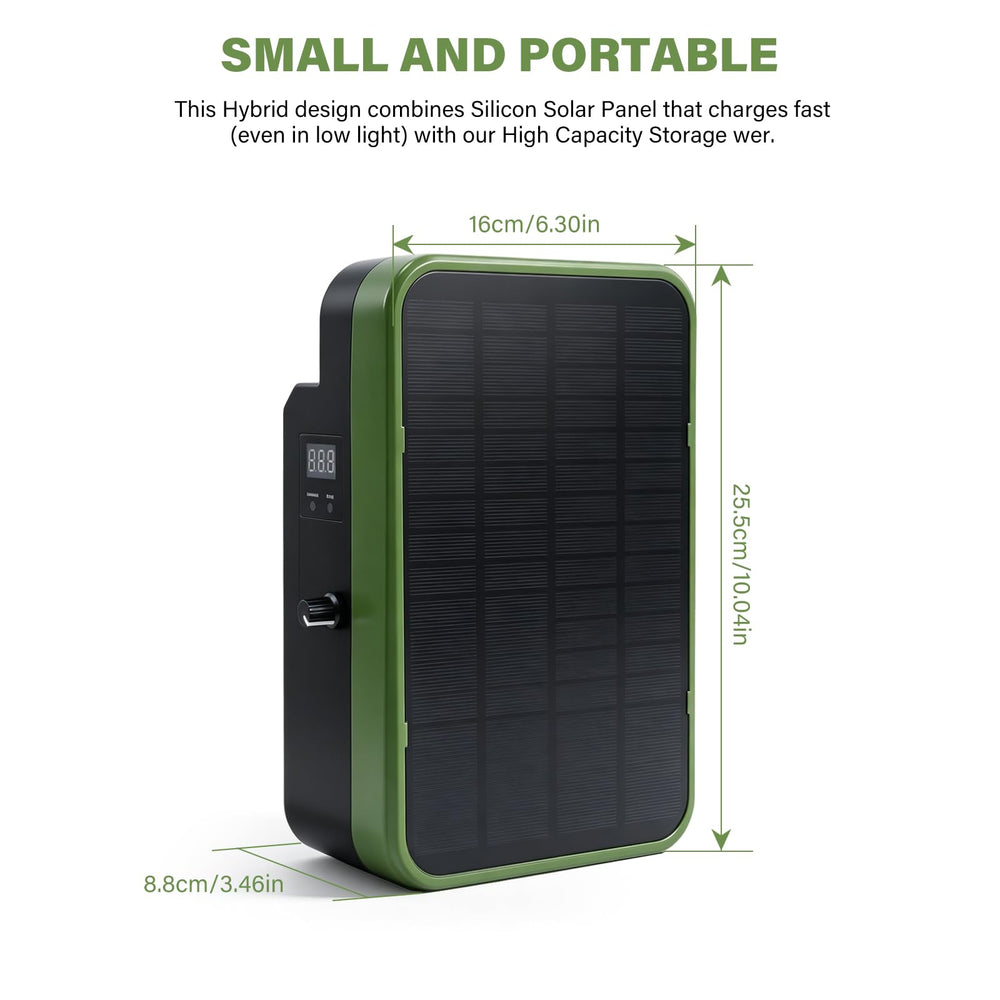 ATMOREA P20 size comparison with hand showing portable, easy-to-move energizer