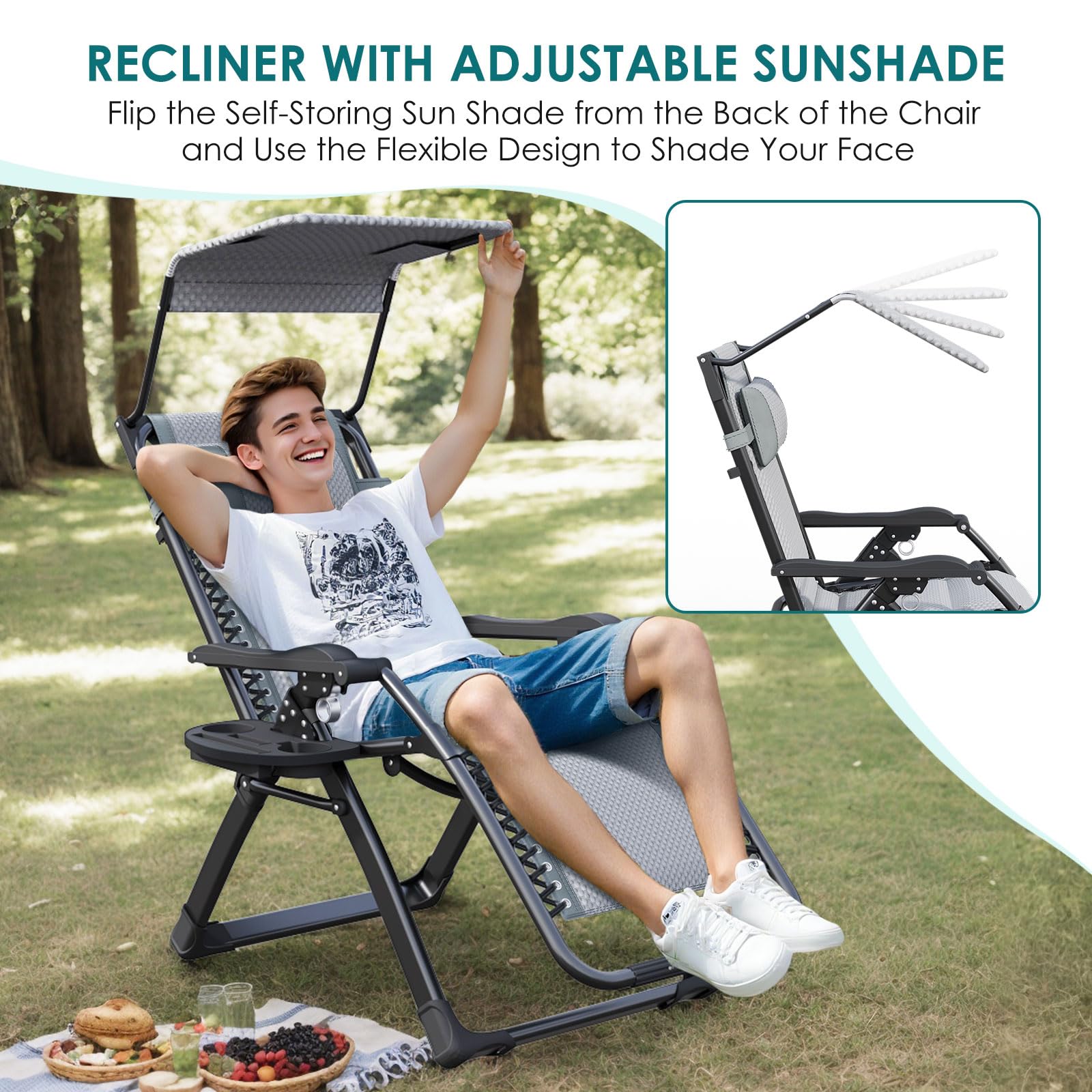 ATORPOK chair in patio use highlighting stable reclining relaxation