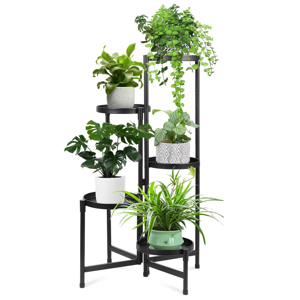 Atpddpey front view showing five tiers and compact footprint, maximizes plant display