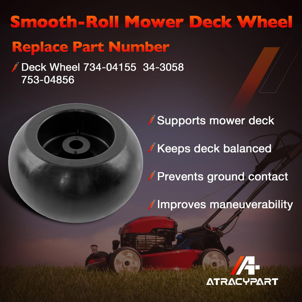 ATRACYPART deck wheels mounted to bracket preventing scalping and protecting turf