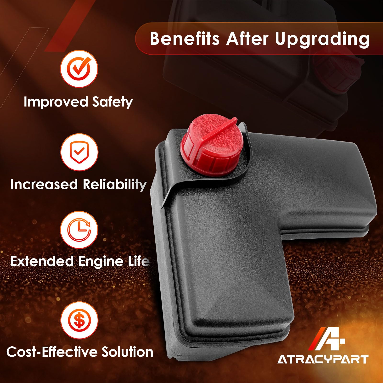 ATRACYPART side profile of tank showing shape and improved vibration resistance