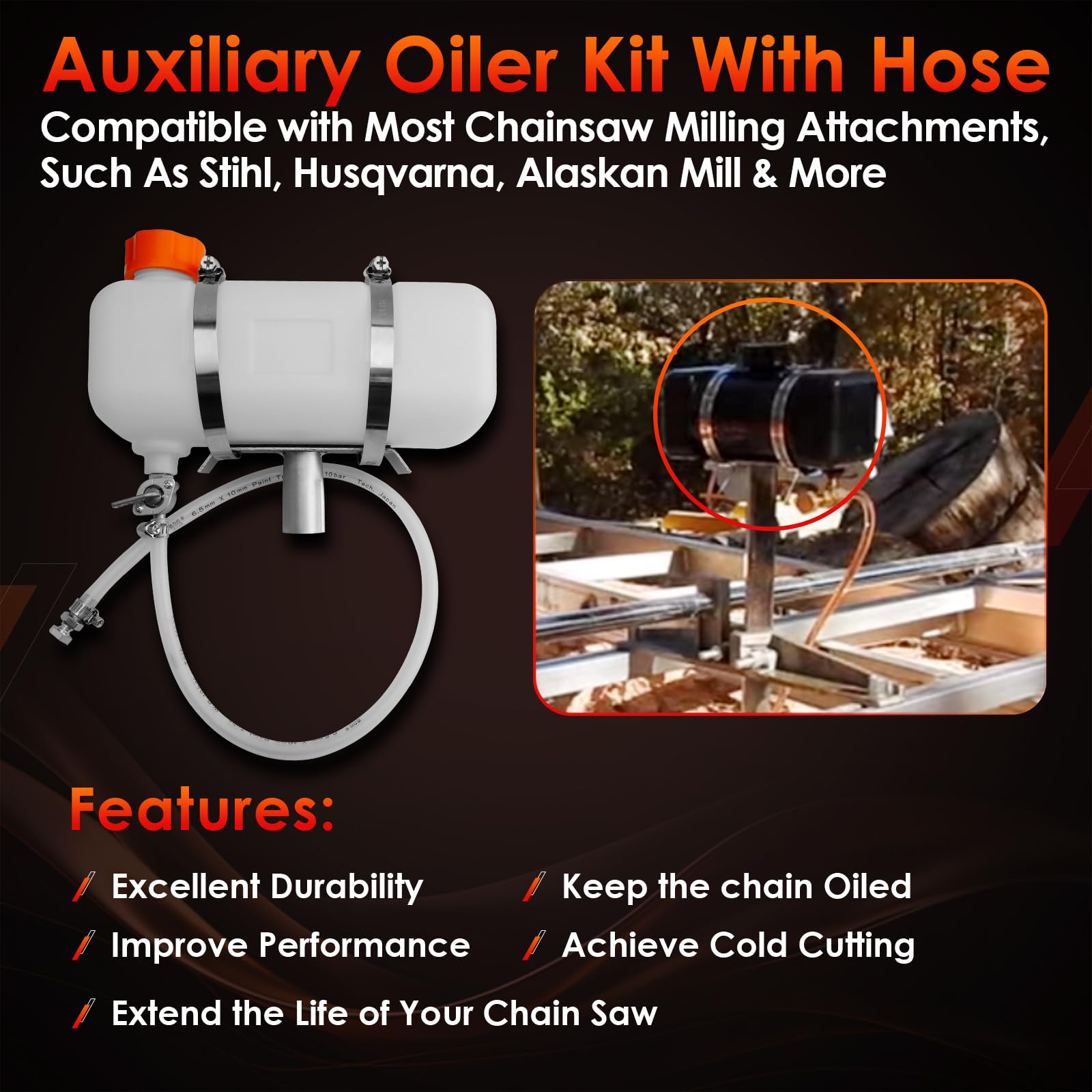 ATRACYPART 1.5L ABS oil tank close-up highlights durable construction and capacity