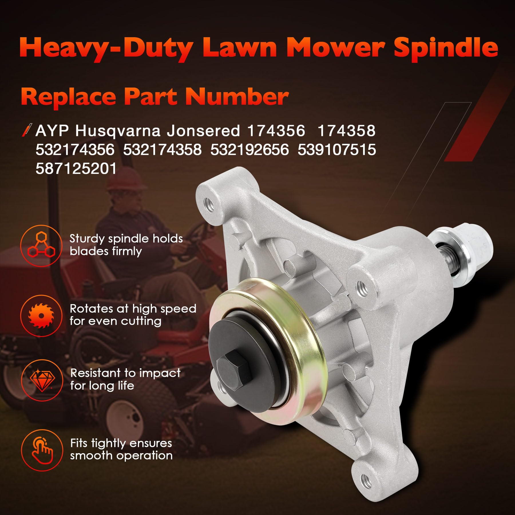 ATRACYPART spindle close-up with pre-greased bearing for smoother rotation