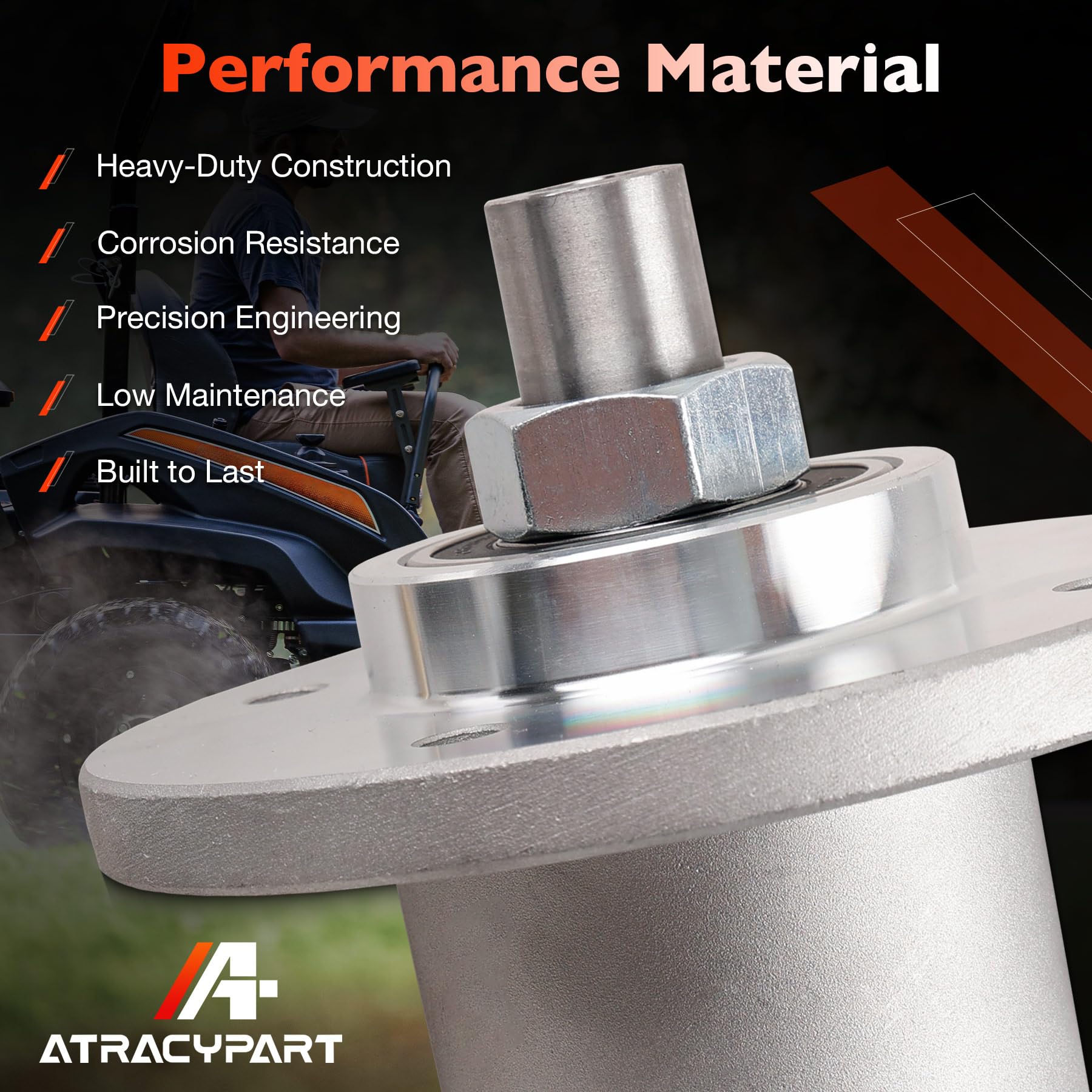 ATRACYPART spindle shaft detail showing durable shaft for steady blade rotation