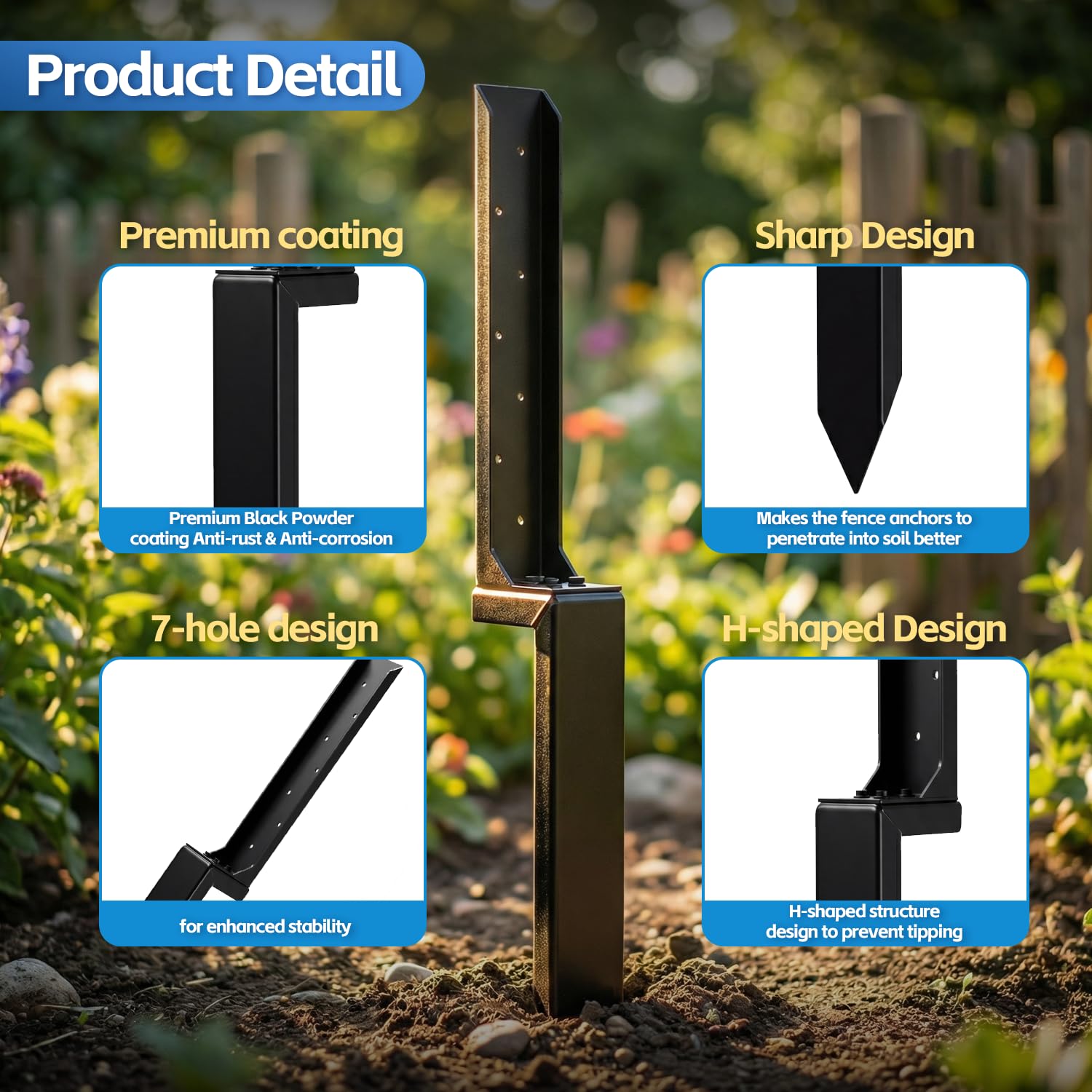 ATSARIUM stake being driven into soil demonstrating tool-light installation and speed