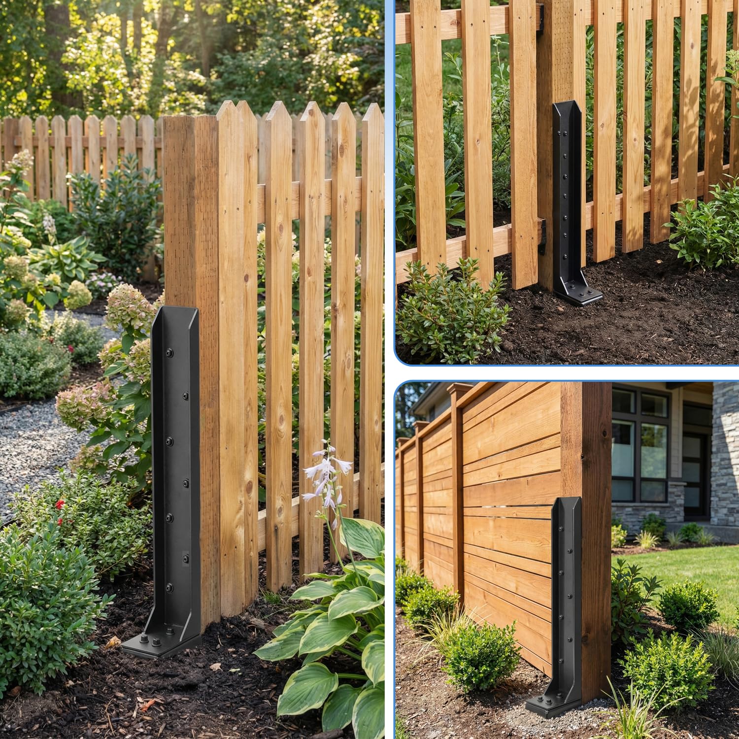 ATSARIUM installed on backyard fence showing restored upright post and neat appearance