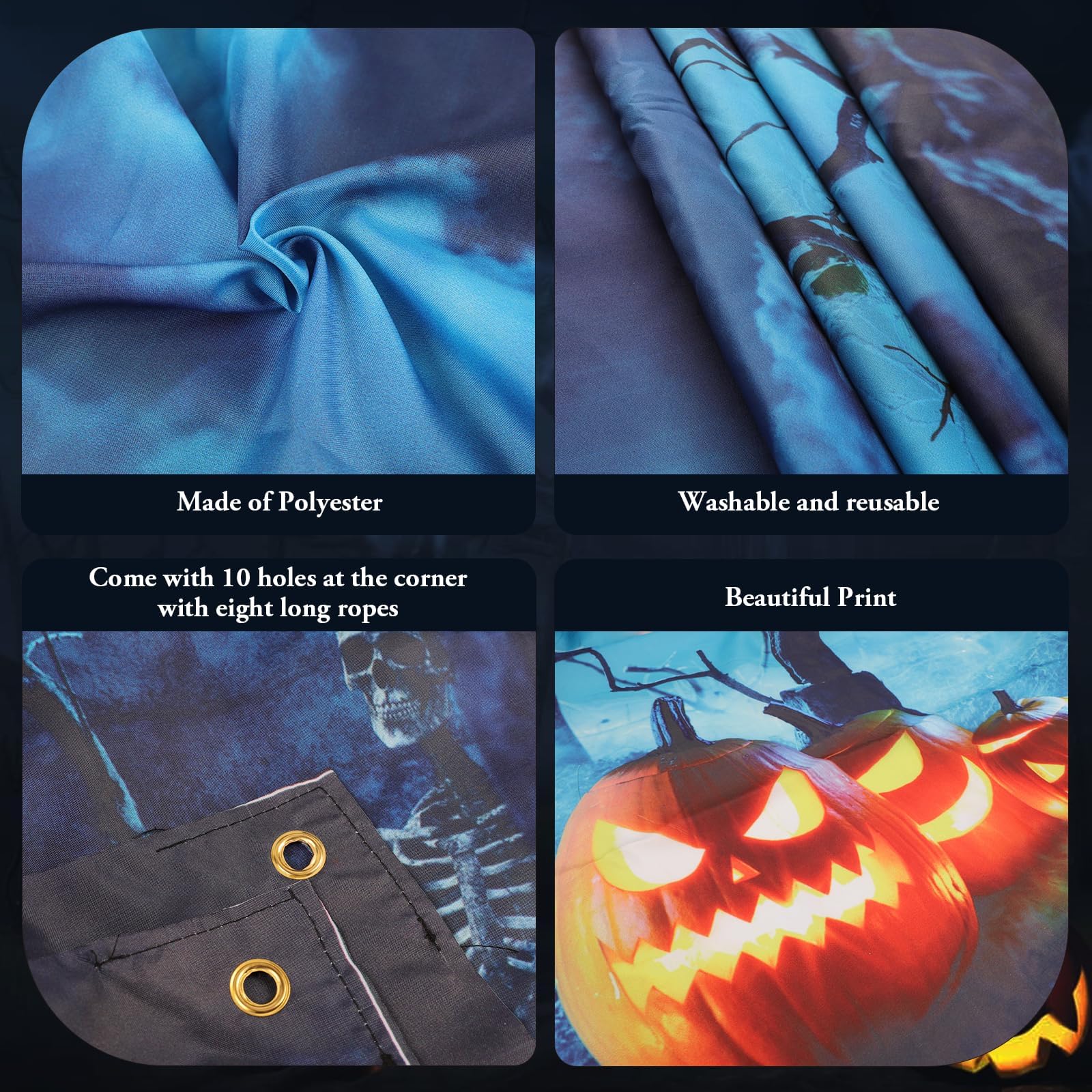 ATTGREAT banner hung on a garage door creating instant Halloween curb appeal