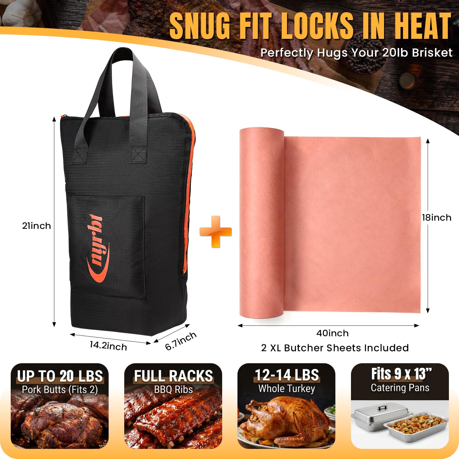 ATWHTE wide-mouth open with brisket inside demonstrating easy loading benefit