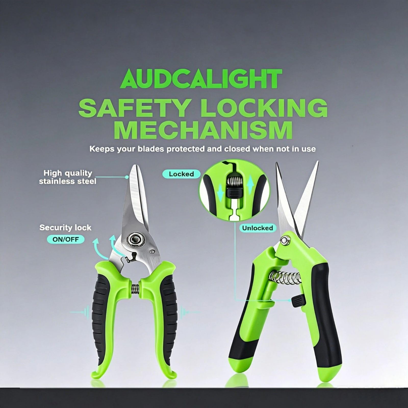 AudcaLight gardening gloves close-up with latex grip for hand protection
