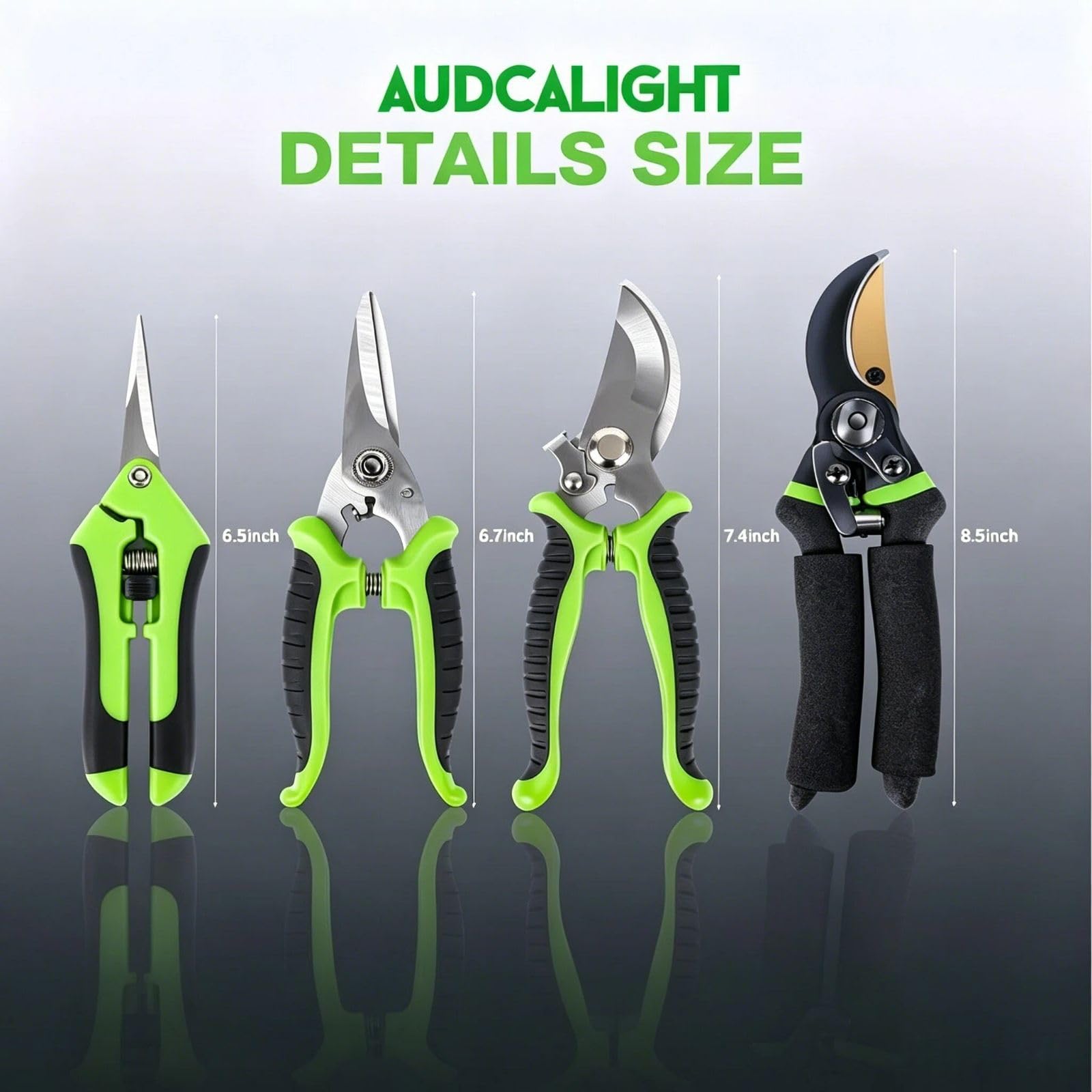 AudcaLight ergonomic handle detail showing soft PVC grip comfort