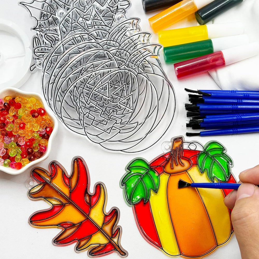 AUEKIV paint bottles and brushes arranged to show color options and easy application