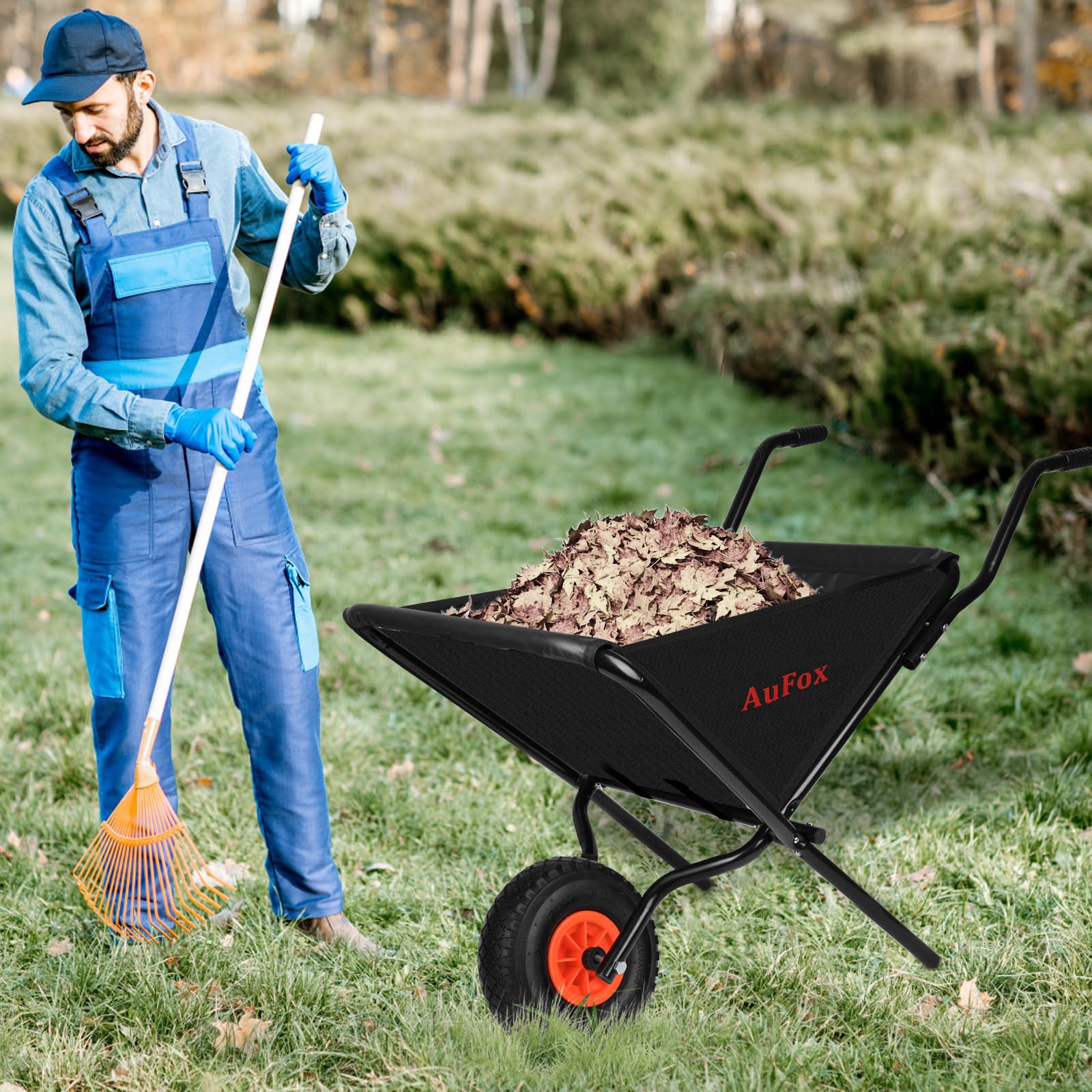 AuFox in a garden setting demonstrating versatile yard work usefulness
