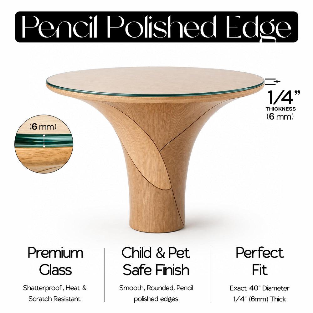 Augeno glass top placed on dining table showing modern protection and clarity