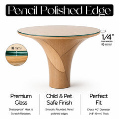 Augeno glass top placed on dining table showing modern protection and clarity