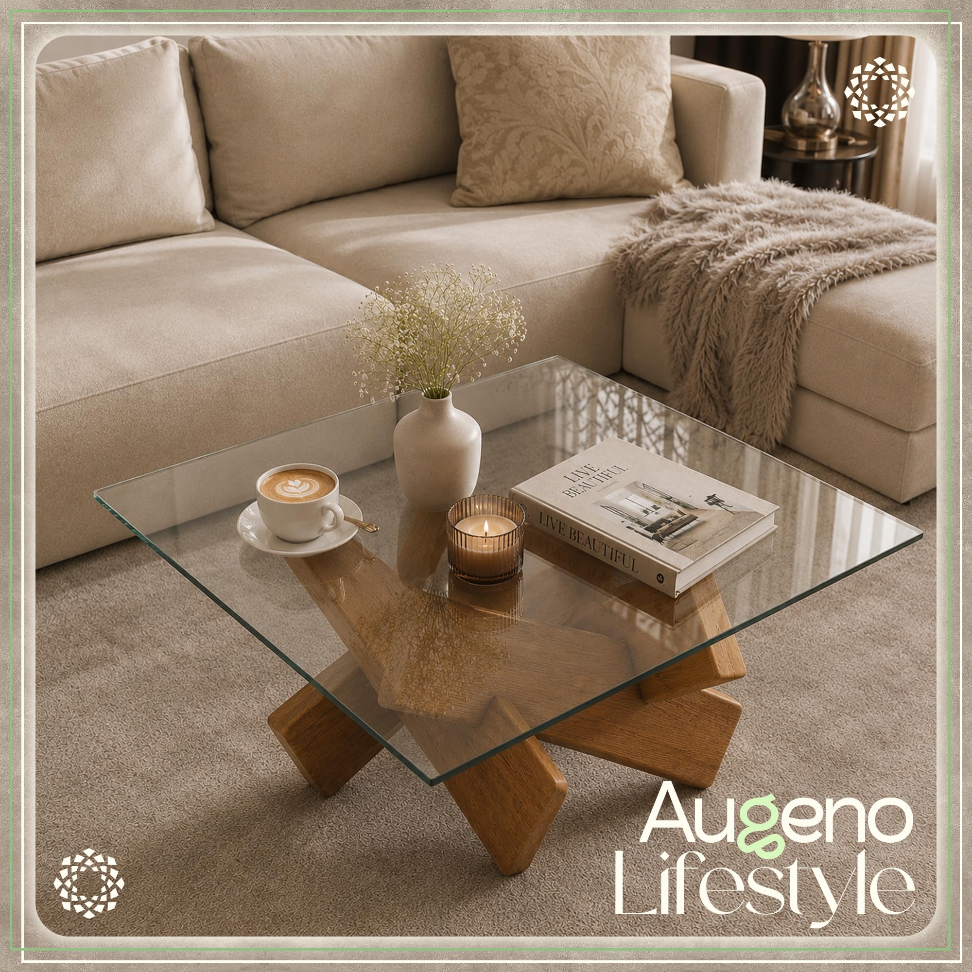 Augeno installed on patio table showing outdoor durability and style