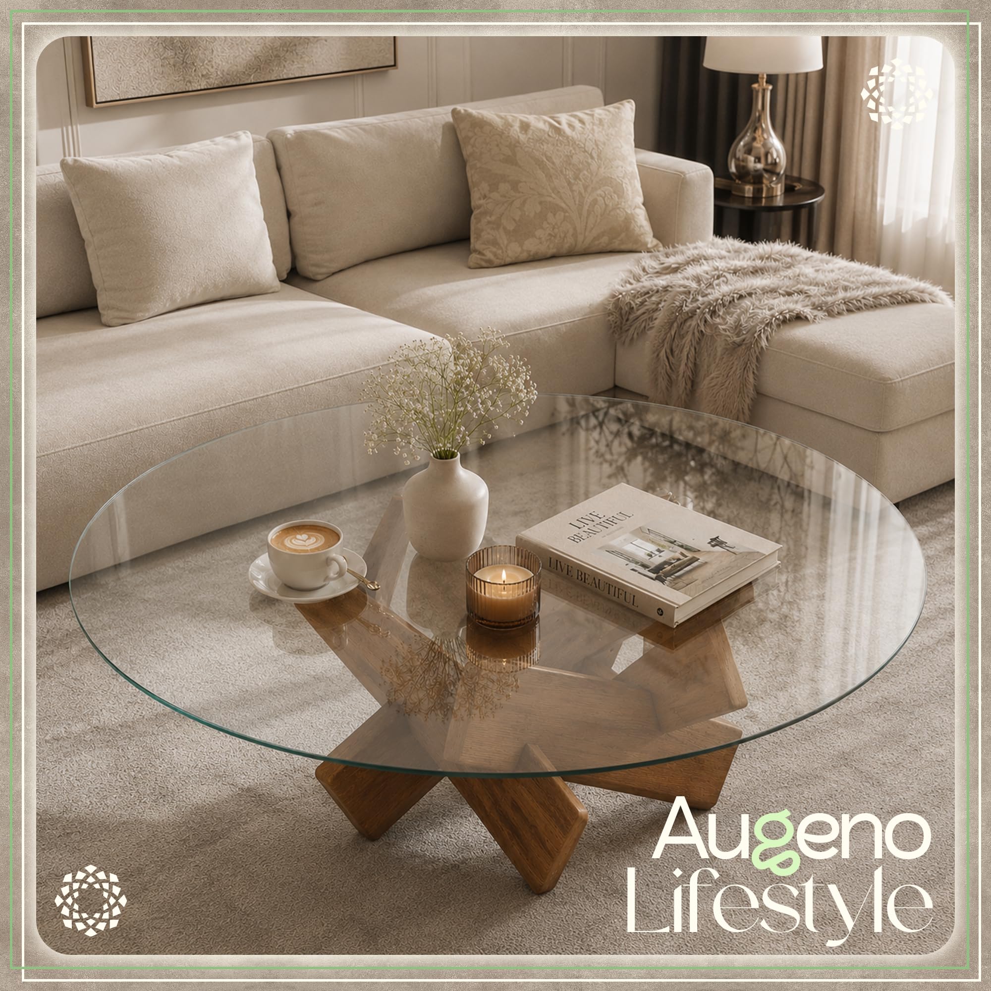 Augeno glass top on patio table showing weather-ready aesthetic benefit