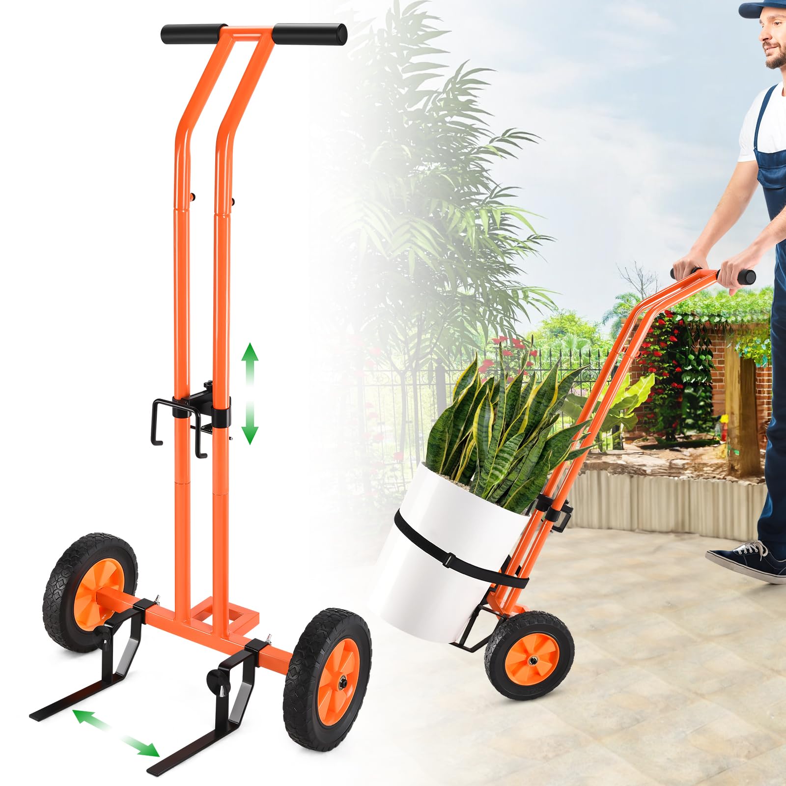 AugFir front view of plant caddy showing full trolley and wheel benefits