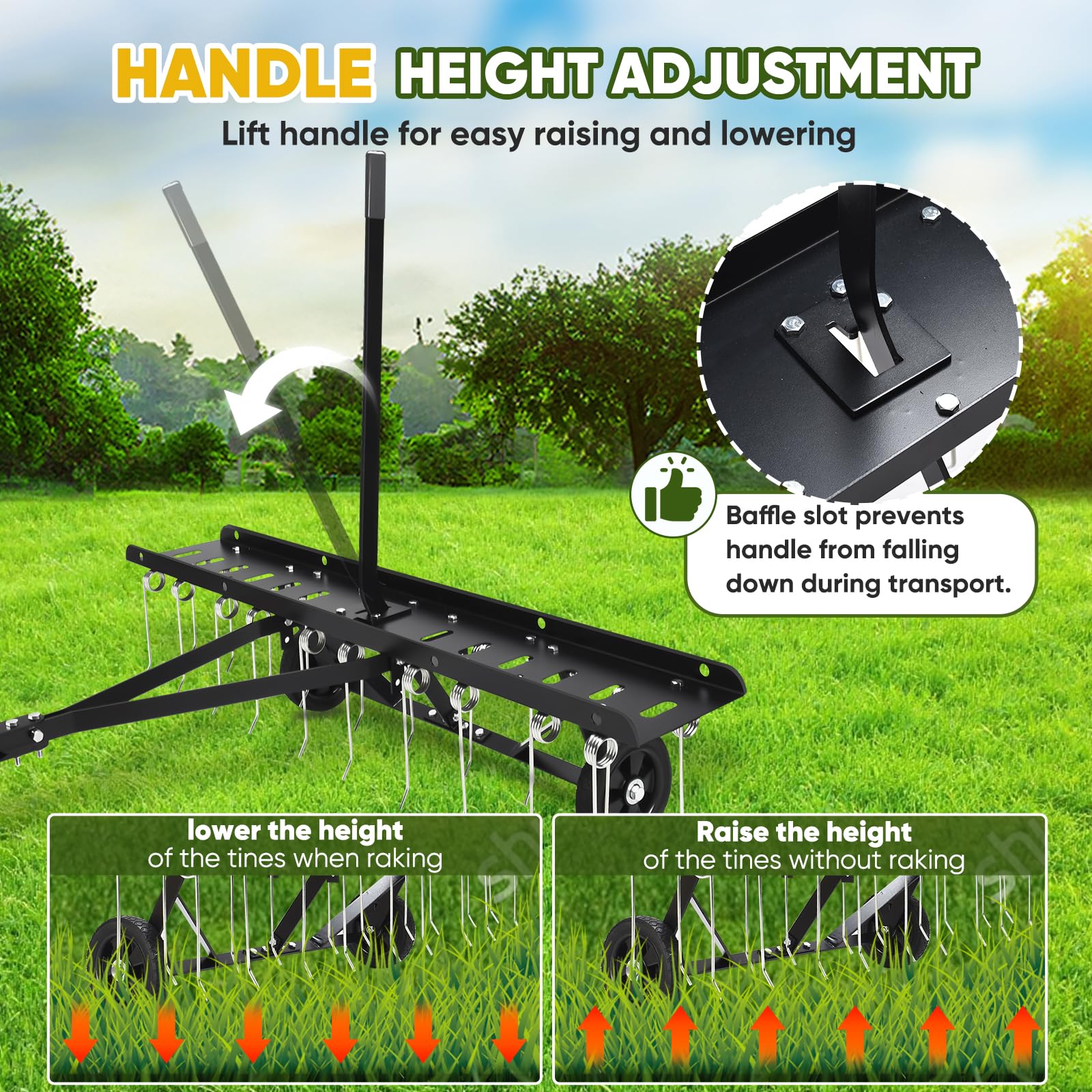 AugFir hitch and dual-position handle detail for easy attachment and safe lifting