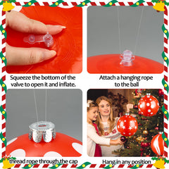 Augisteen hanging red and white ornaments from porch showcasing quick-install outdoor décor