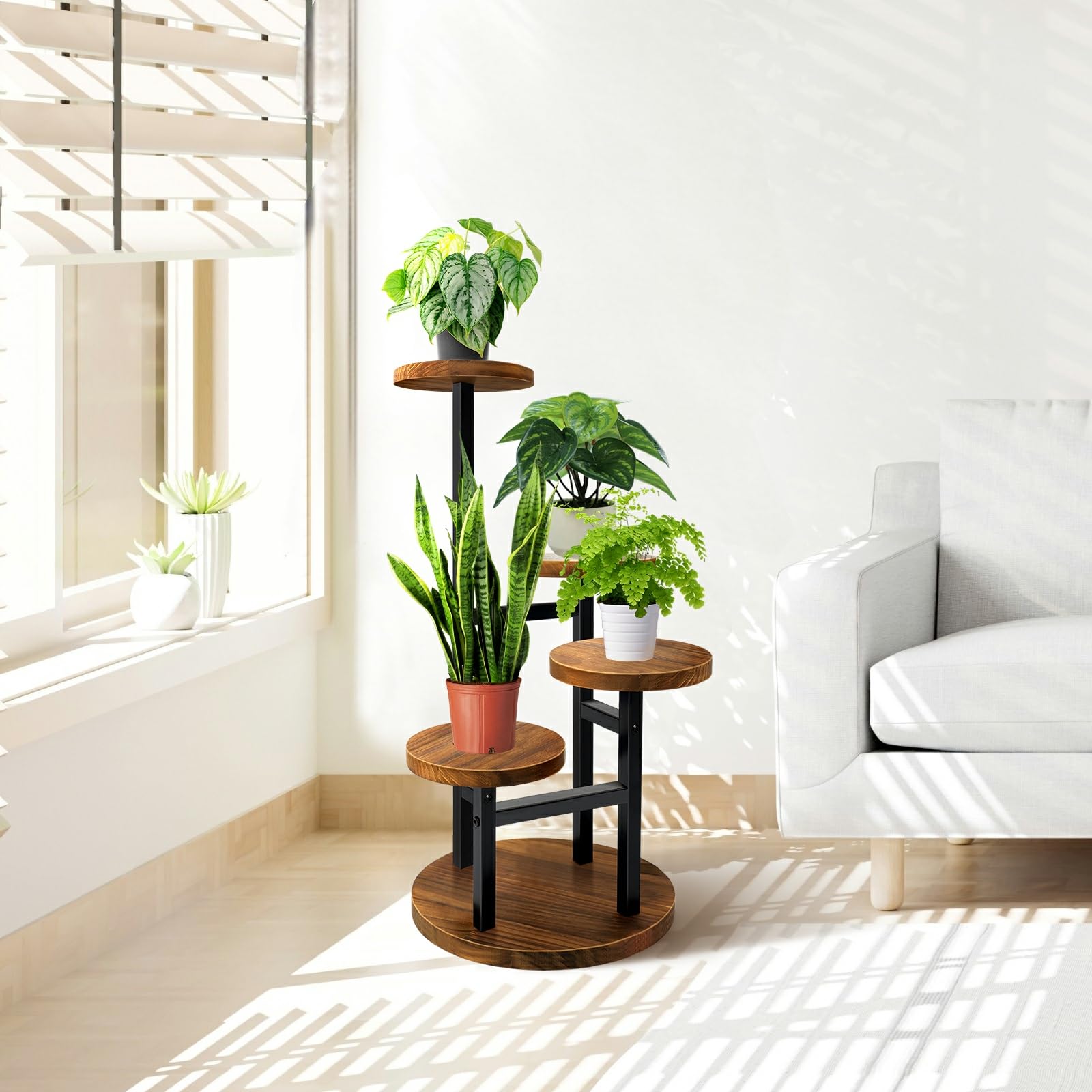 AUGOSTA on balcony with plants showing outdoor versatility and style