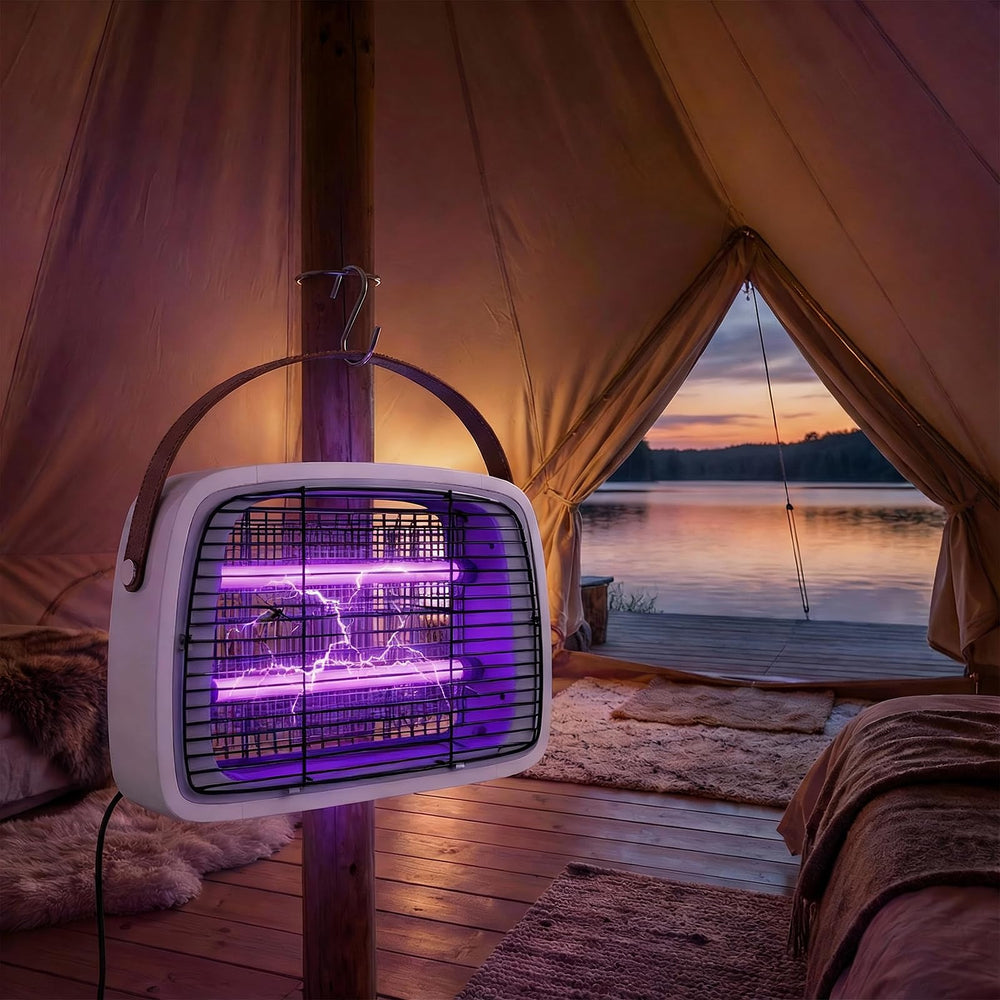 Augutex installed with hanging strap demonstrating simple plug-and-play setup