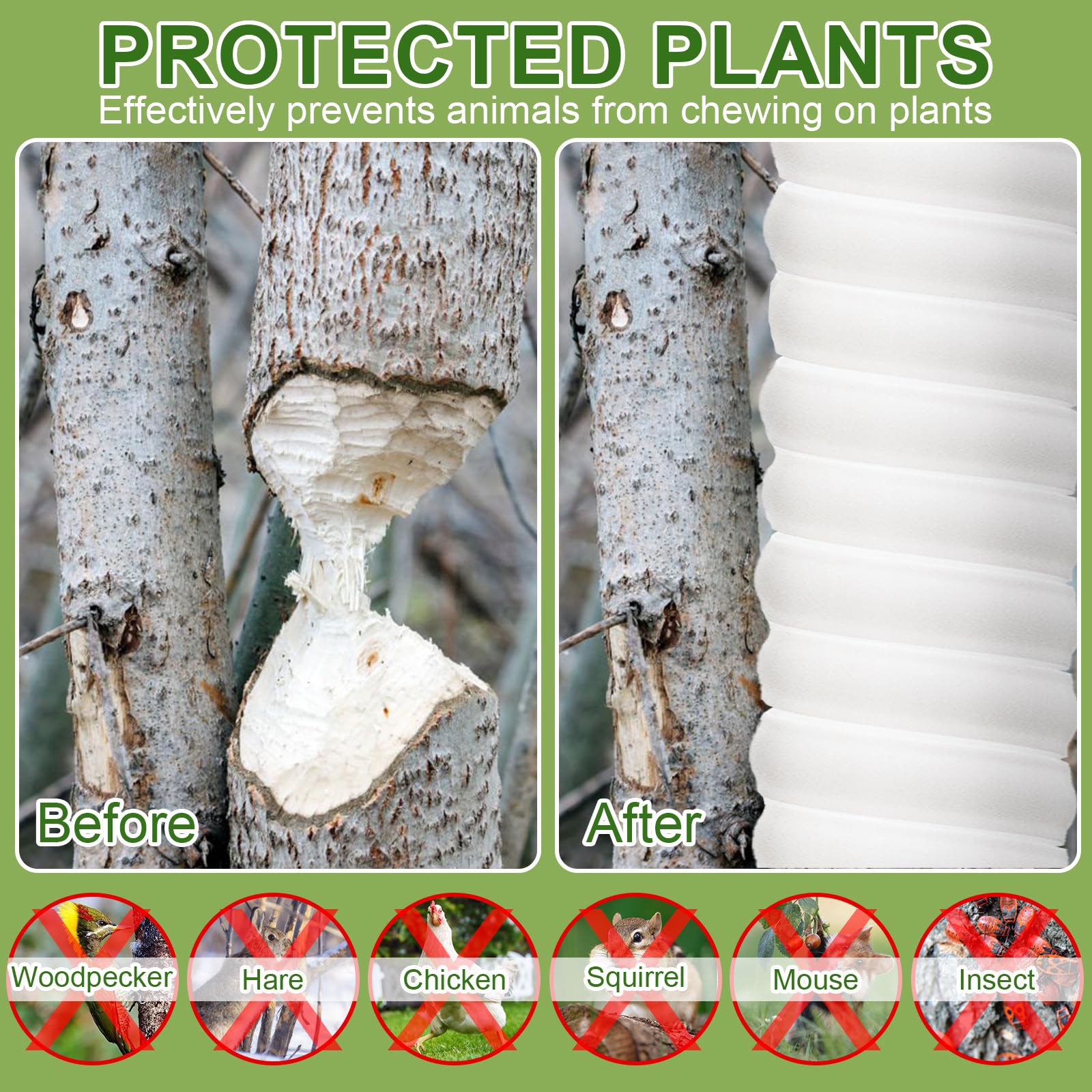 Aukney connected tubes covering a taller trunk for extended protection