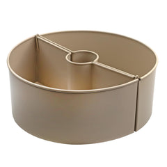AuldHome Design front view of beige umbrella planter showing clean lines and fit