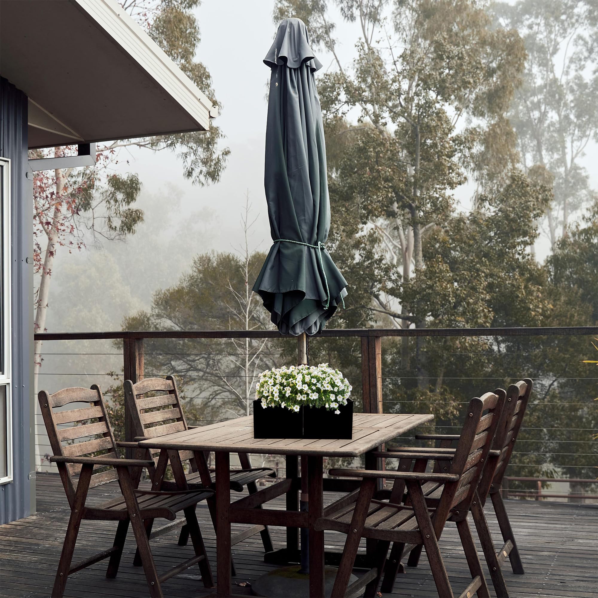 AuldHome Design lifestyle patio setting showing how it enhances outdoor tables