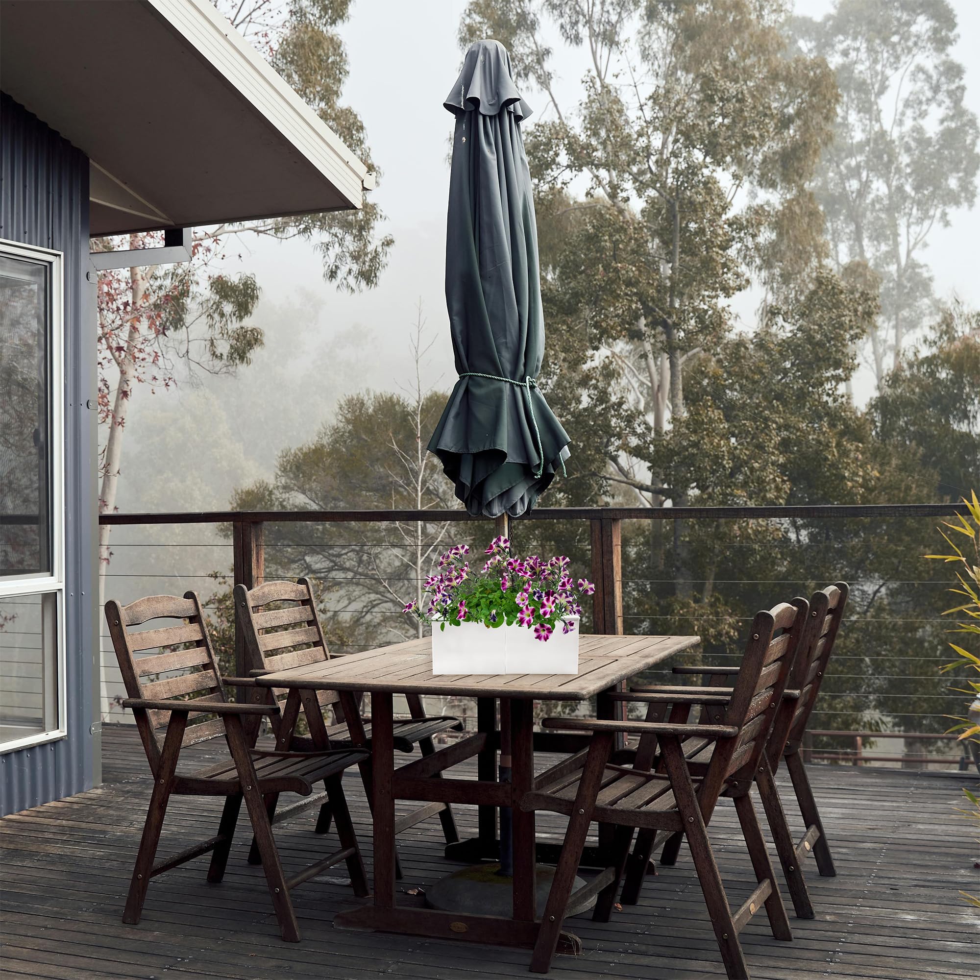 AuldHome Design placement under table around umbrella pole for stable base planting
