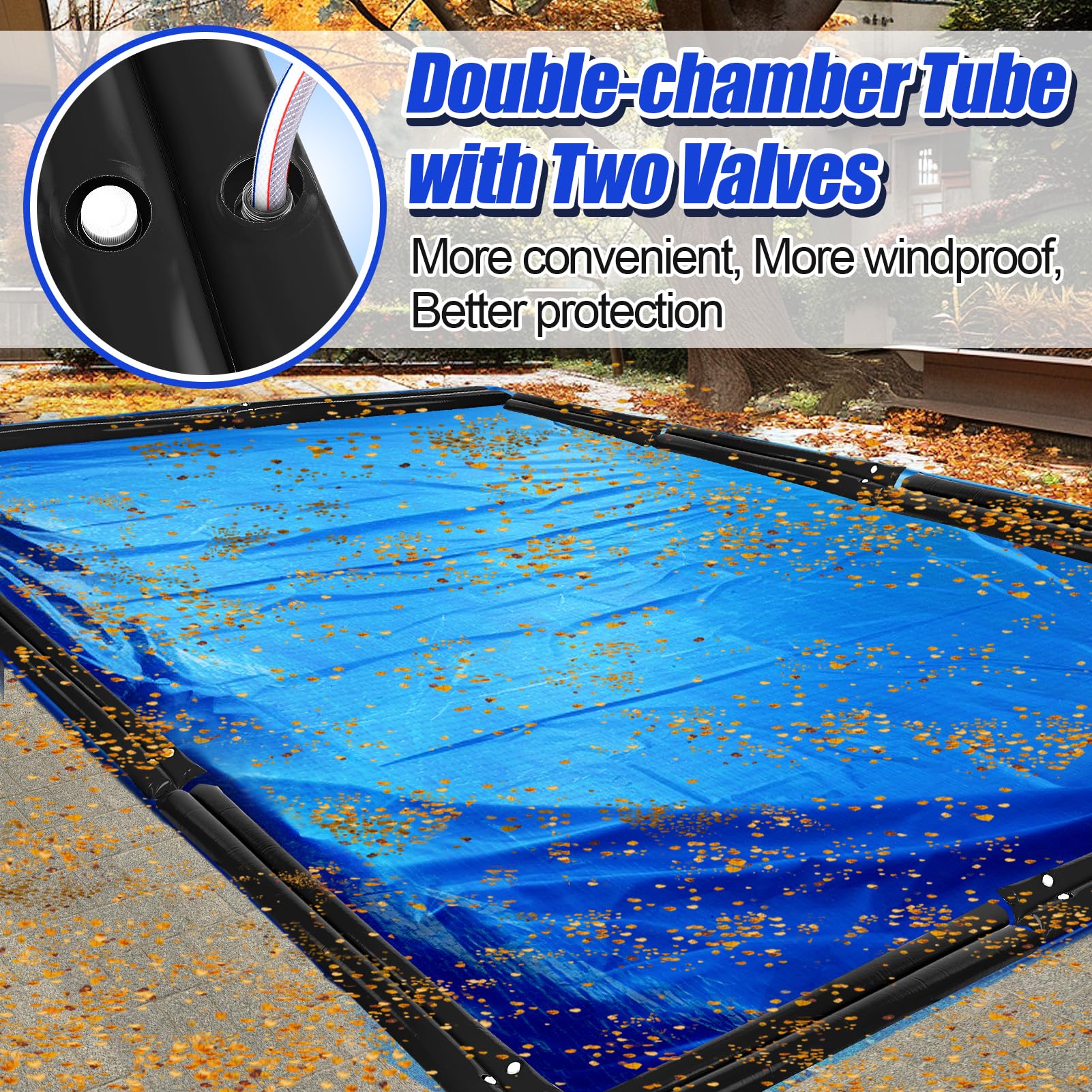 Aulock tube draining with hose for quick emptying and simple storage