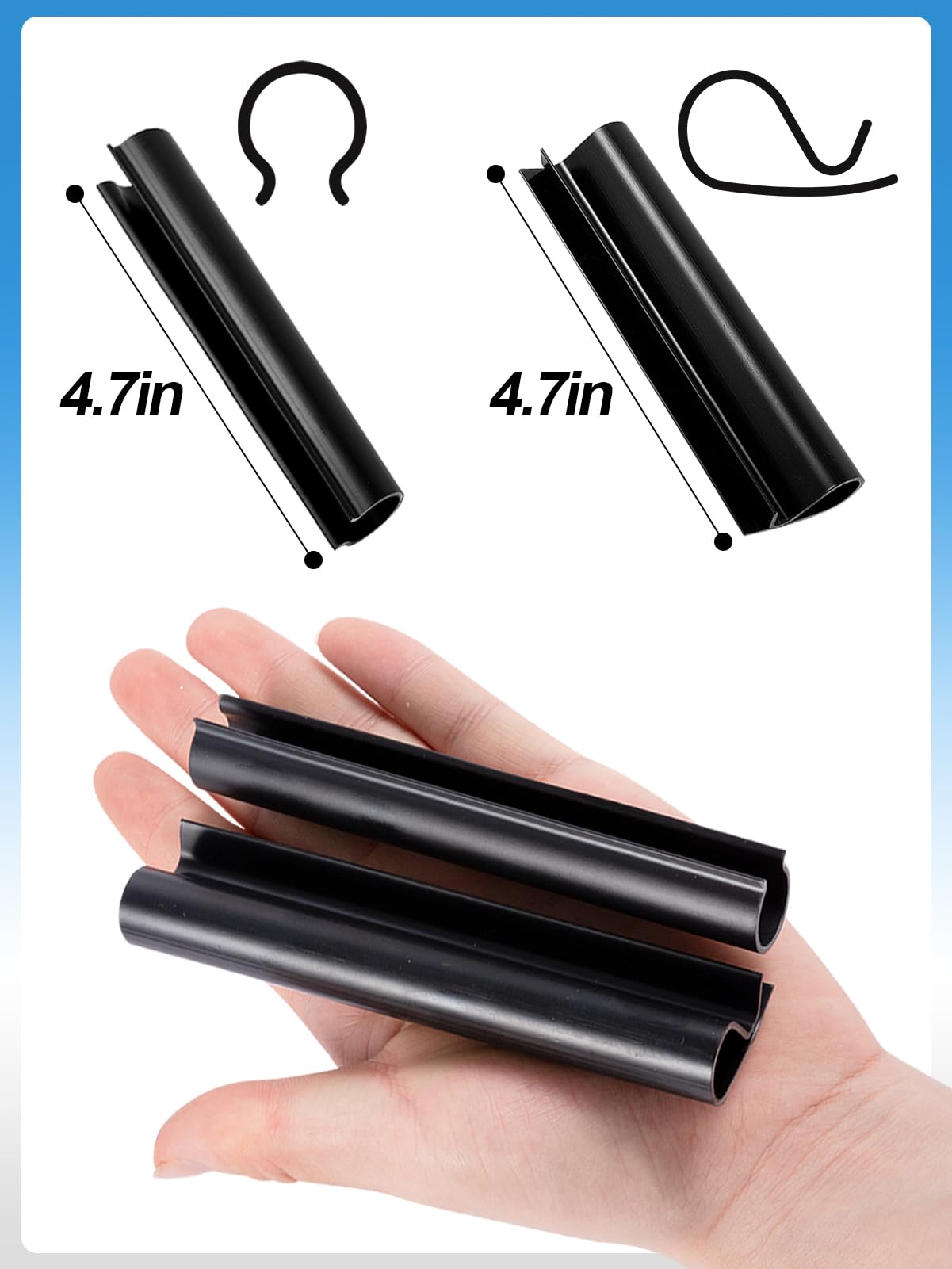 Aulock clips used on greenhouse film providing secure seasonal fastening