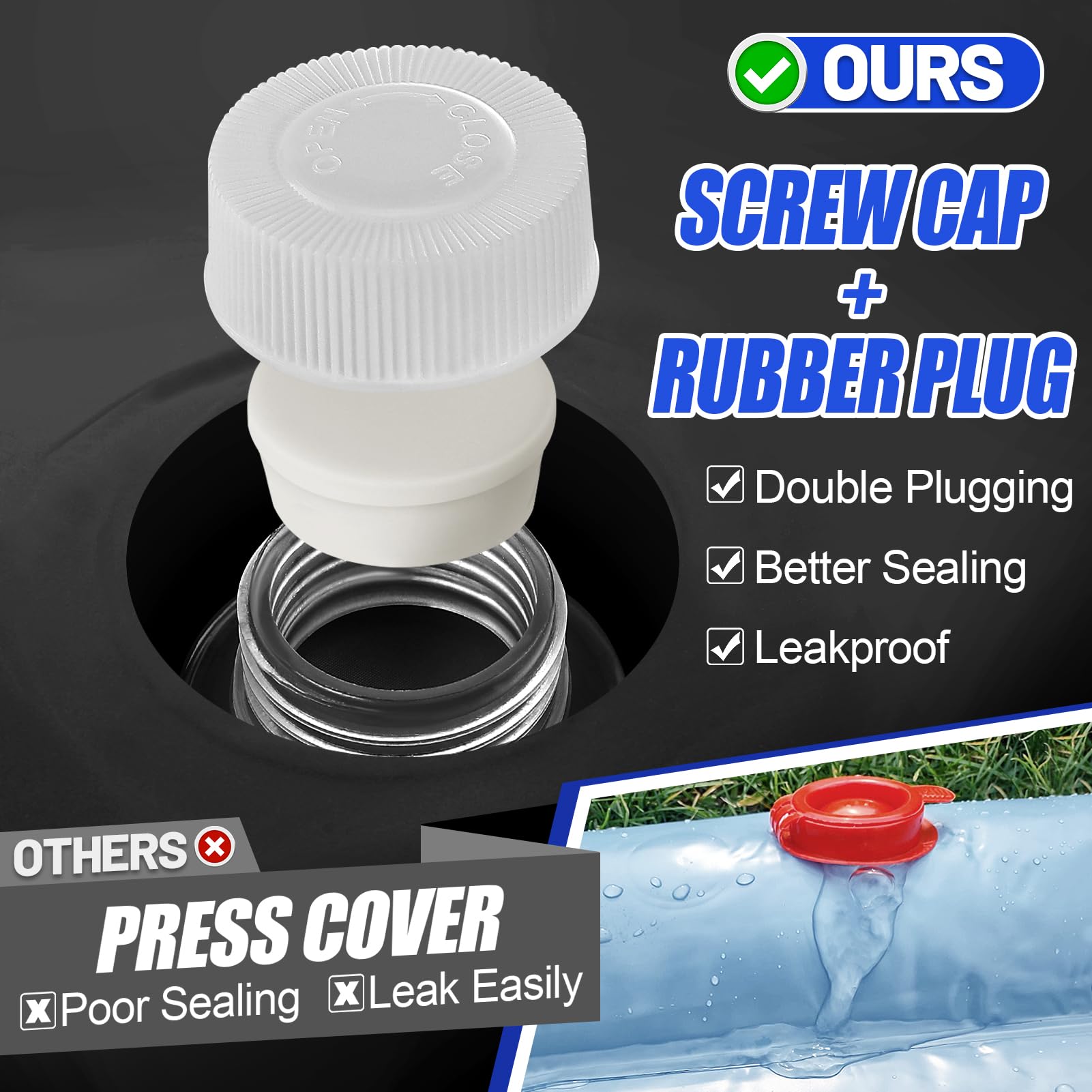 Aulock valve detail with large port for fast filling and easy drainage