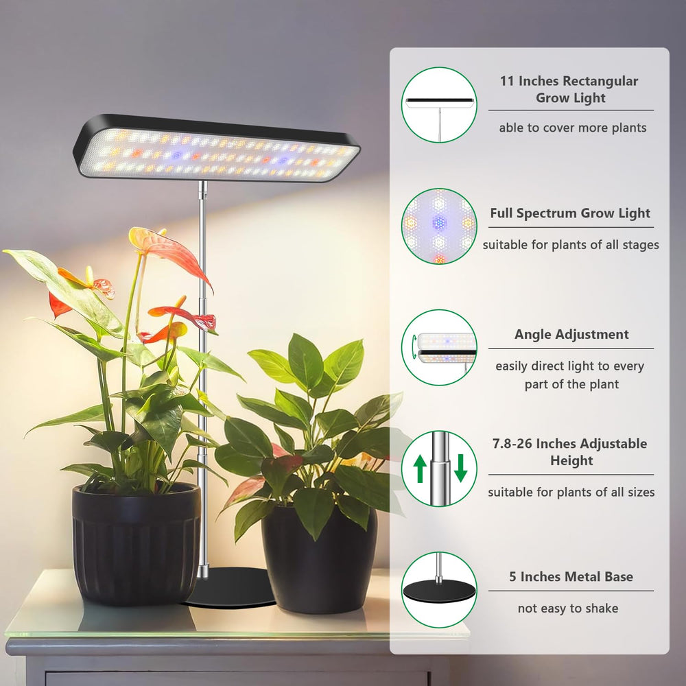 Aumtrly grow light rectangular panel closeup highlighting full-spectrum LEDs for balanced growth