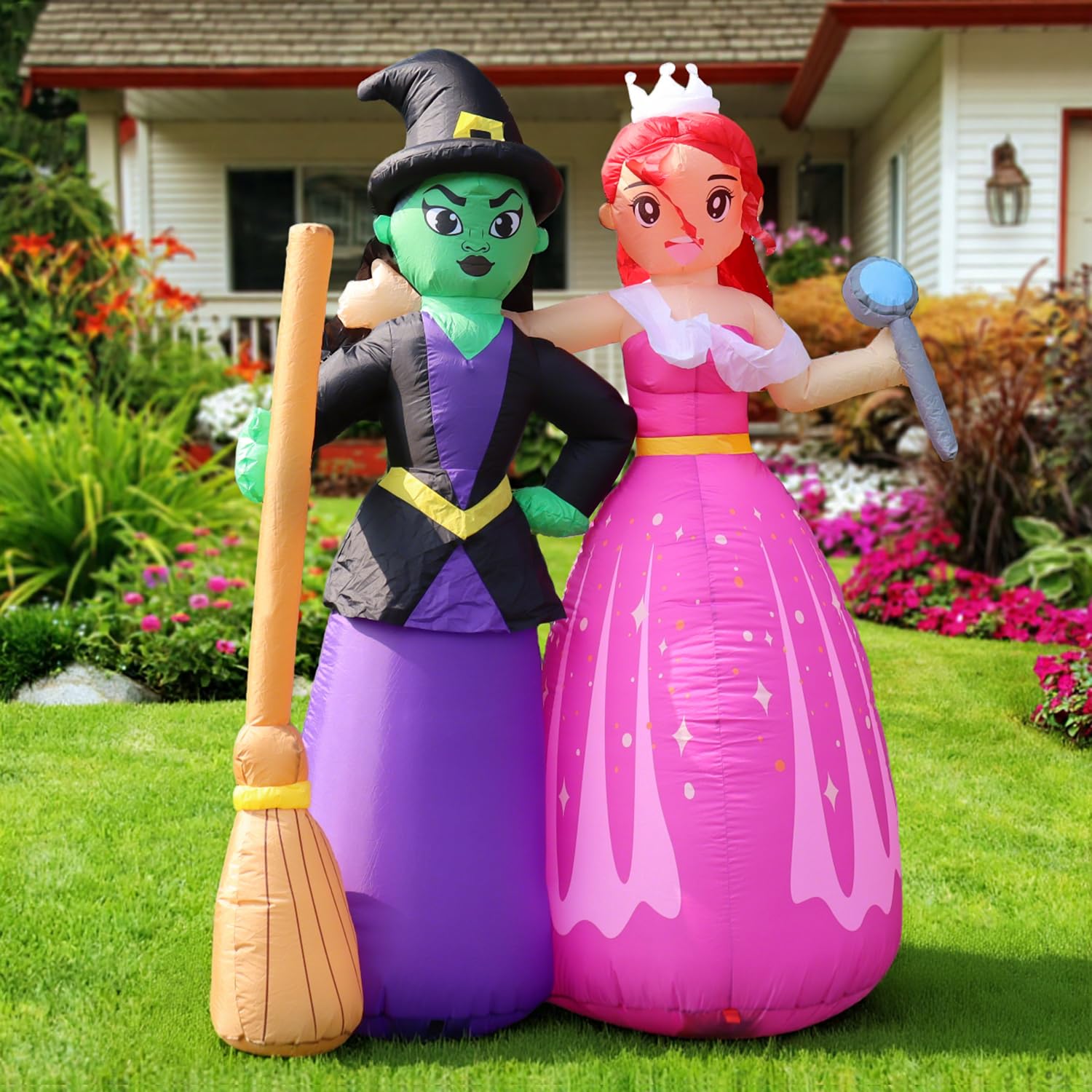 Auoeset Witch Sisters front view showing full 6ft duo and curb appeal
