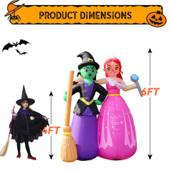 Auoeset Witch Sisters LED glow detail highlighting nighttime visibility