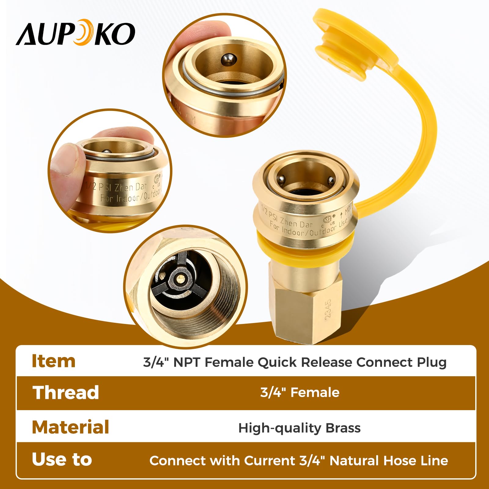 Aupoko close-up of brass threads and CNC machining highlighting secure leak-resistant fit