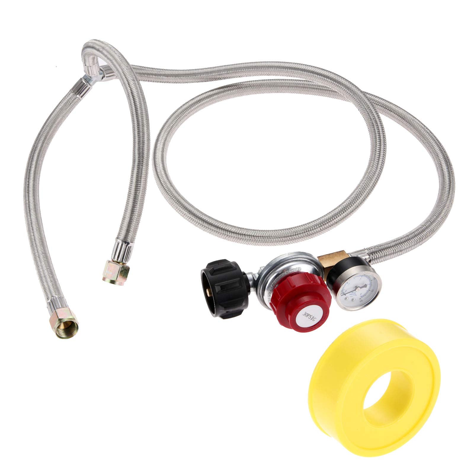 Aupoko regulator front view showing connections and gauge for easy setup