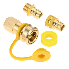 Aupoko front packaging showing full 3/4" quick-connect kit and contents benefit fast setup