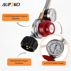 Aupoko stainless-steel braided hose detail resisting sun and abrasion