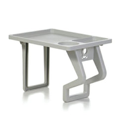 AURA AquaTray front view clipped to spa edge for convenient drink placement