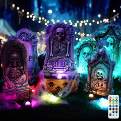 Aurelema front view of six tombstone signs showing full yard set benefit