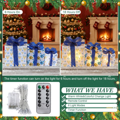Aurelema decorated mantel with boxes providing elegant Chanukah ambience