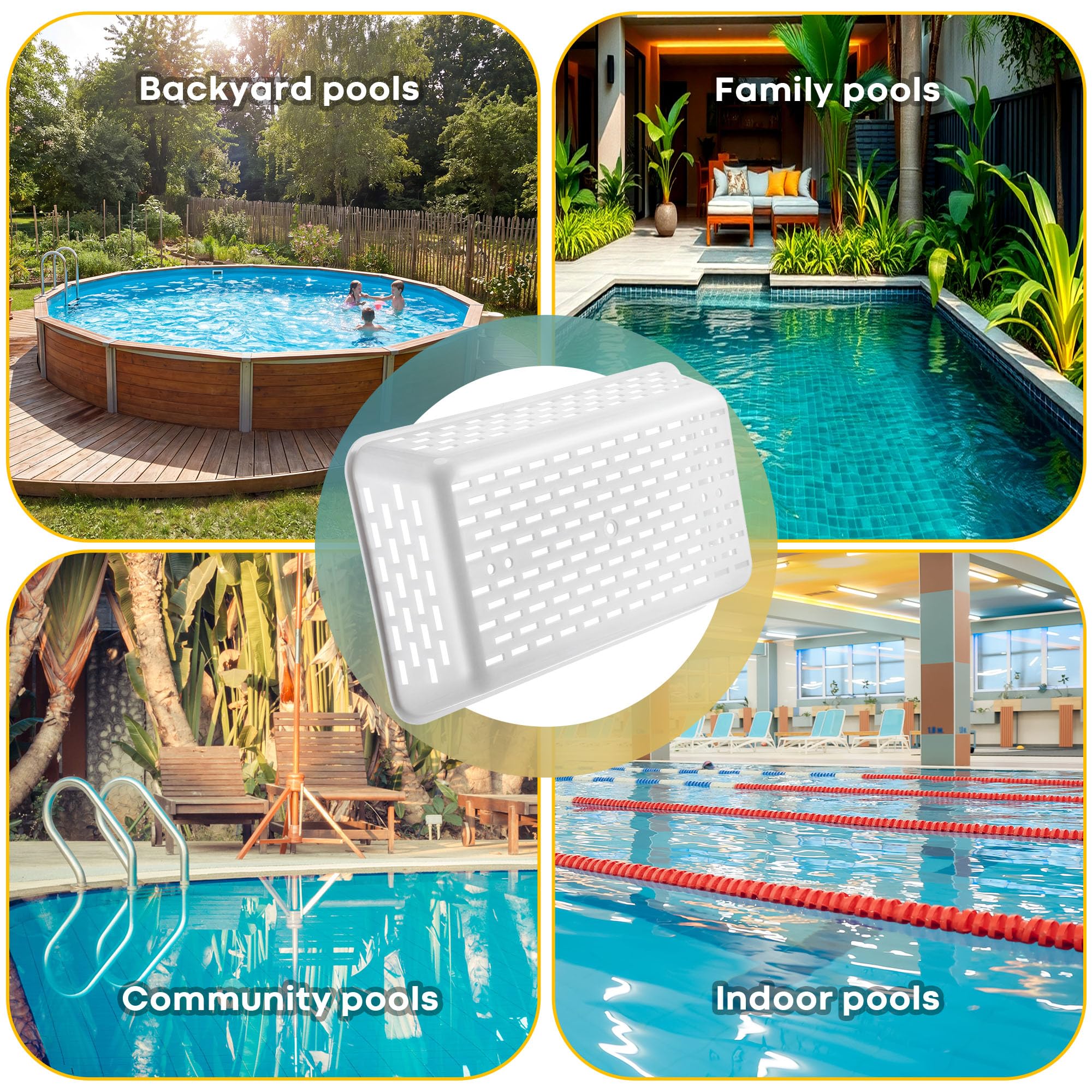 Aurelema skimmer guard in backyard setting keeping pool cleaner with less maintenance