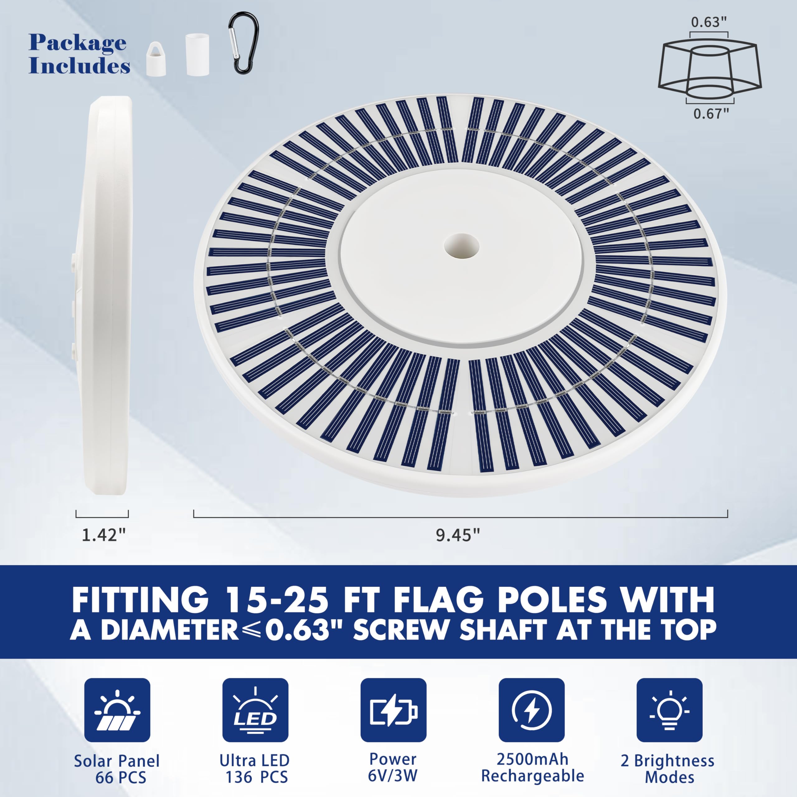 Aurolit unboxed with tube hook clip showing included parts for straightforward installation benefit