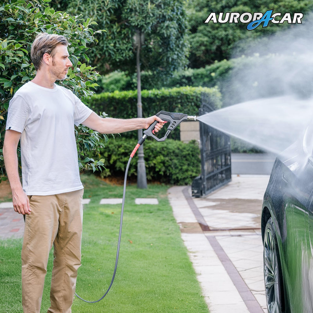 AURORA CAR close view of bend restrictor protecting hose ends for longer service life