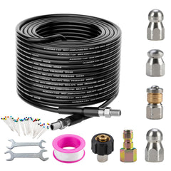 AURORA CAR sewer jetter kit front packaging showing included components and durability