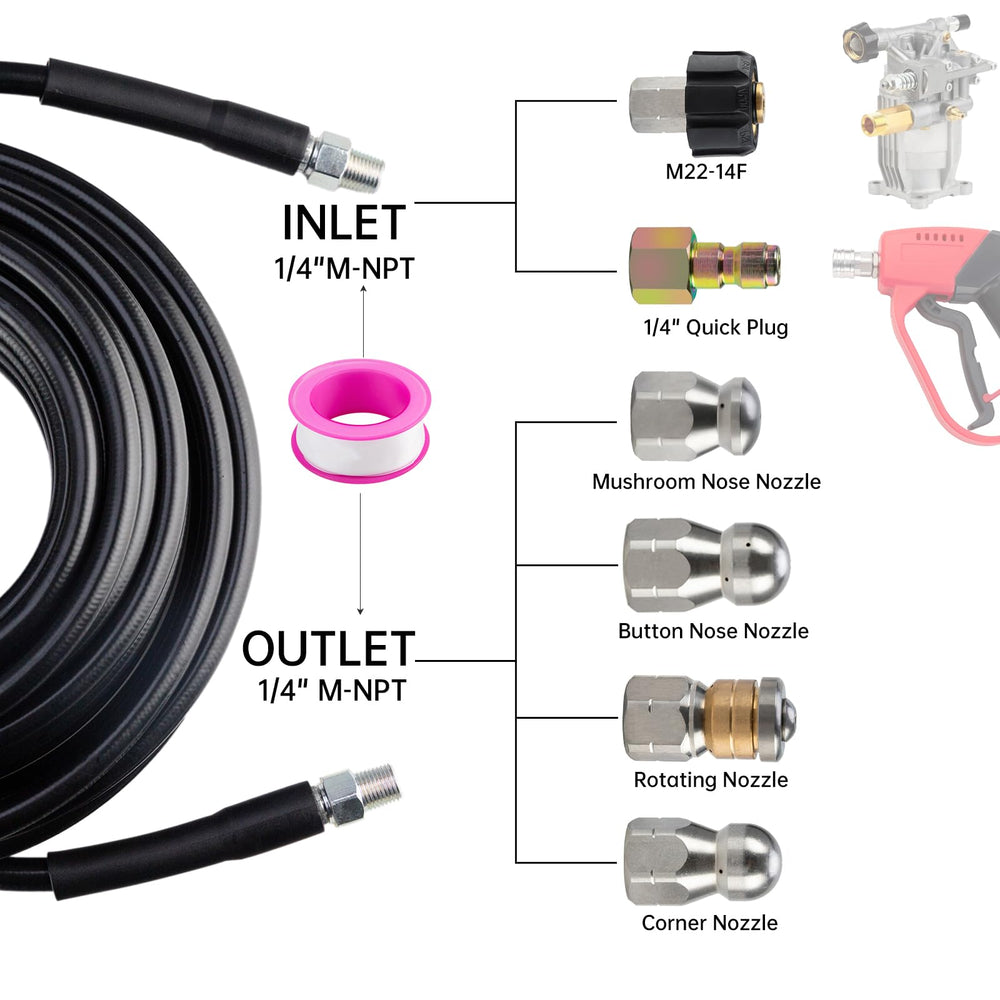 AURORA CAR six sewer jetter nozzles laid out to show cleaning options and versatility